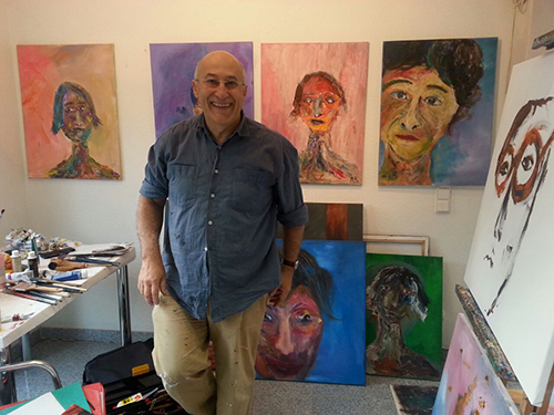 A. Grandin im Atelier